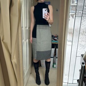 Chic Women's Black and Gray Pencil Skirt